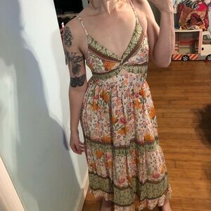 Angie Floral maxi dress with adjustable straps